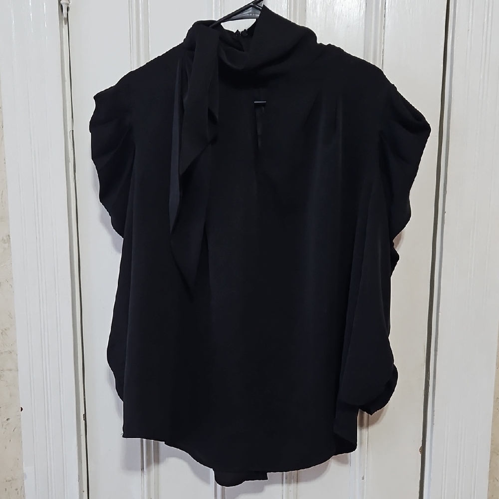 7th Avenue Design Studio New York & Company Black Chiffon Blouse – XL